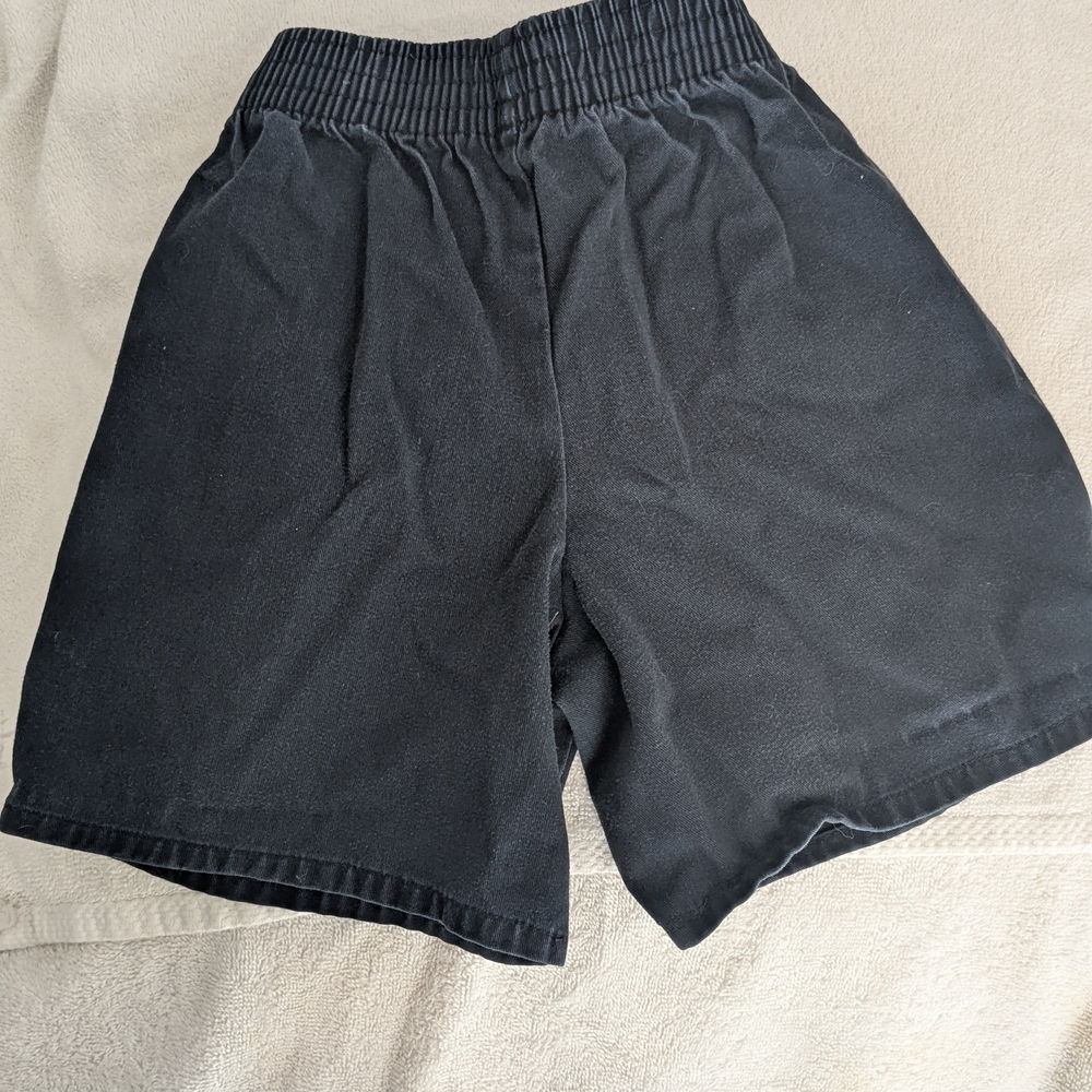 A+ Black Elastic Waist Shorts